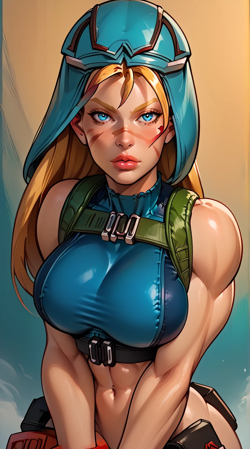 (Full portrait lone (Britney Spears) as (Bulma from DragonBall)1.4, (cleavage (large breasts), stylish bob haircut, crop-top, (micro-skirt), pantyhose)1.2 (dressed as Android18), training to fight, front view, (high detailed skin:1.2)(realistic pupils,realistic iris:1), 8k uhd, aqua_hair)1.1, (vhs effect, (poster:1.6), poster on wall, nostalgia, movie poster, (skin texture), intricately detailed, fine details, hyperdetailed, raytracing, subsurface scattering, diffused soft lighting, shallow depth of field, by (Oliver Wetter)), (Portrait full face focus)1.5