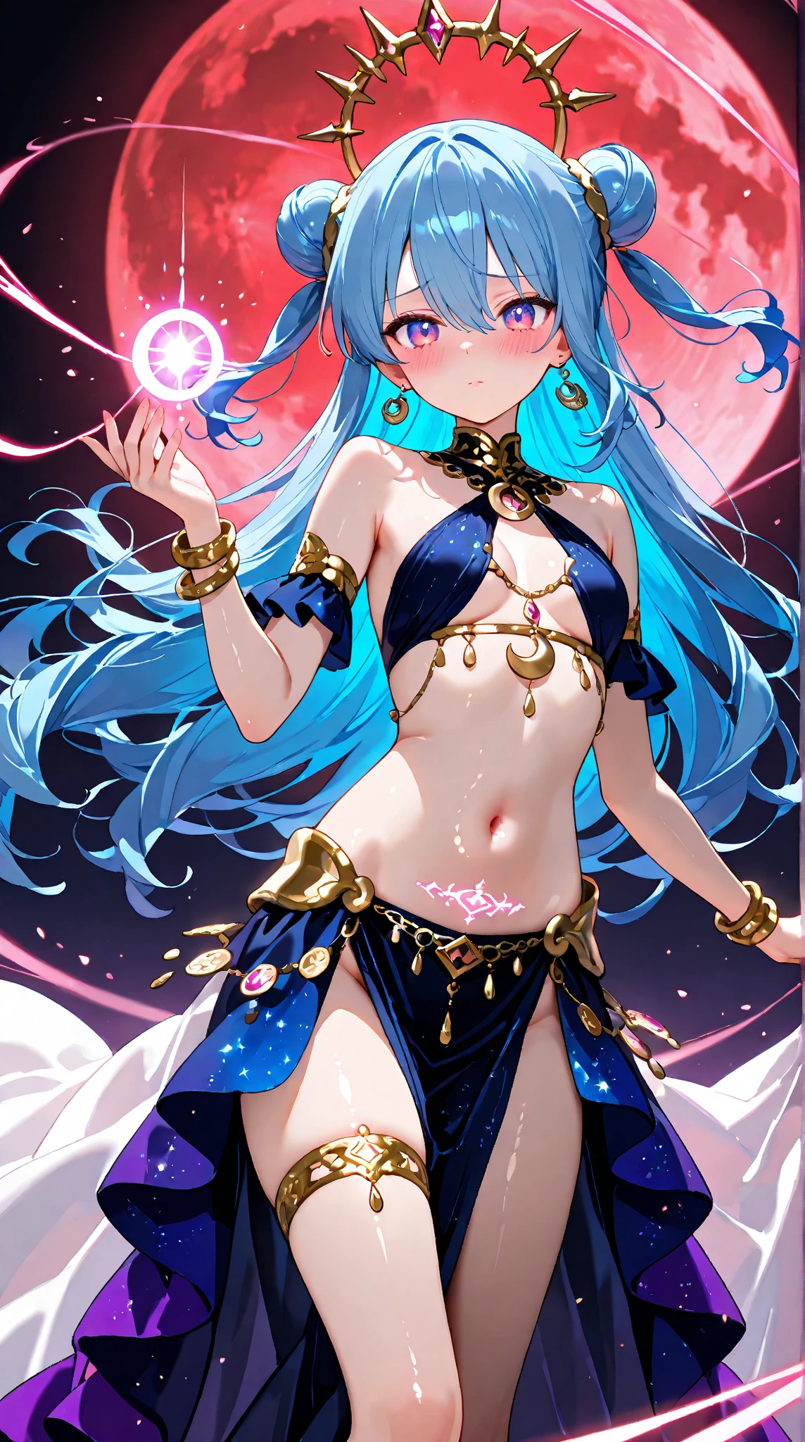 Super invincible beautiful girl,Extremely stunning,Beautiful, cute, cute,The little loli is super sweet,Good looks,Milky whoops,Very detailed, sharp focus, 8k, 4K, (Surrealism),(microscopic details), rich and colorful,Slender body, Galaxy textured body, Spectral appearance, Nebula gas surrounding his body, sacred posture