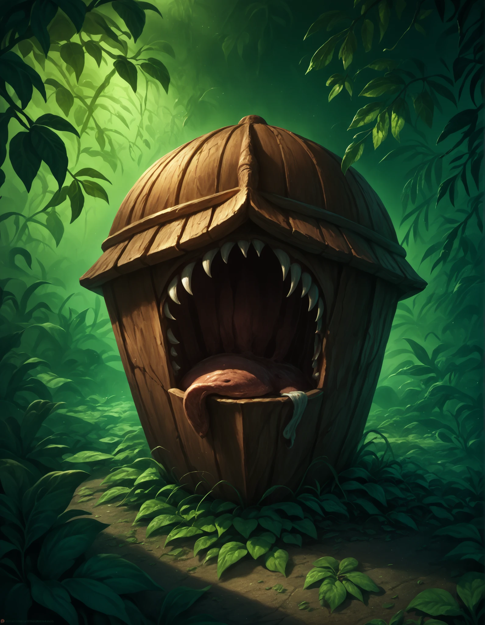 score_9,score_8_up,score_7_up,score_6_up,mimic,detailed background,8k,photorealistic,highly detailed,masterpiece,ultra-detailed,cinematic lighting,dramatic shadows,volumetric fog,intricate textures,lush foliage,moody atmosphere,vibrant colors,warm palette,chiaroscuro