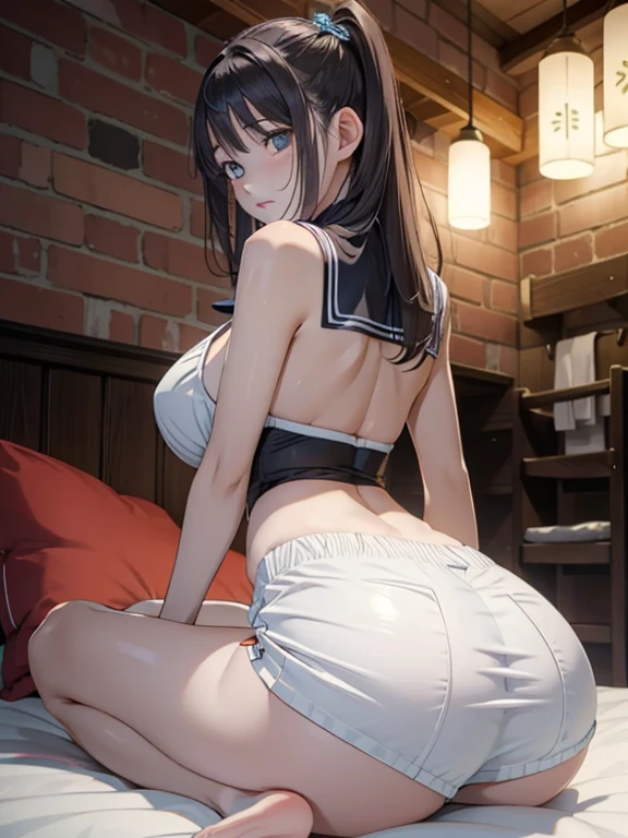 masterpiece, best quality, HuTaoV4, 1girl, solo, blush, twintails, long hair, hair between eyes, ((streetwear clothes)), city, outdoors, night, movie poster, extremely detailed 8K, smooth, high resolution, ultra quality, cinematic lighting, ambient occlusion, hd, 2k, 4k, 8k, 16k, extremely detailed anime, detailed faces, perfect composition, wide shot, atmospheric lighting, very sexy, lift skirt, random low back angle, uncensored, nsfw, sin censura