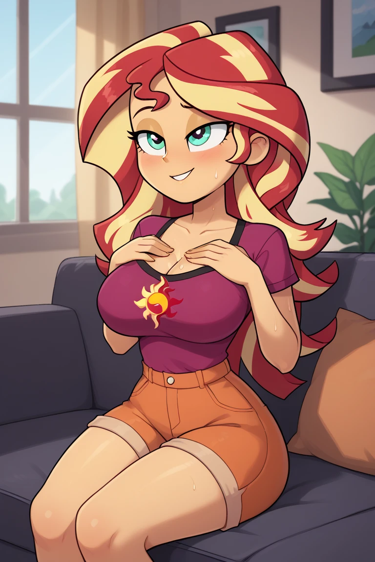 there is a cartoon picture of a woman in a red dress, breasts covered and sfw, furr covering her chest, covered sfw huge breasts, big breasts!, a human-like juicy peach, covered breasts, sfw huge breasts, sfw version, large breasts size, sun behind her, cleavage, big breasts!!, sie boob, fur covering her chest, barrel chested