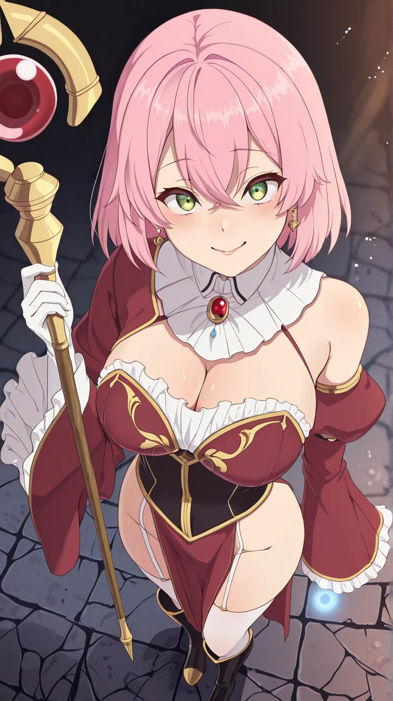 "(masterpiece:1.1), best quality,
1girl, (80s anime style:1.3), (eyelashes:1.5), (loli:1.2),
(intricate high detailed body:1.2),
silver hair, forehead, (parted bangs, hairclip:1.1), (short hair, french braid:1.1), (crown:1.2),
blue eyes, (lip stick:1.3),
(large breasts:1.1),
(shy:1.2), (blush:1.1), open mouth,
(lace leotard armor:1.2),
(streaked hair:1.2), necklace,
standing, hand on hip,
(upper body, cowboy shot, looking at viewer, from front:1.1),
(daytime, grassland, outdoors:1.2)"
