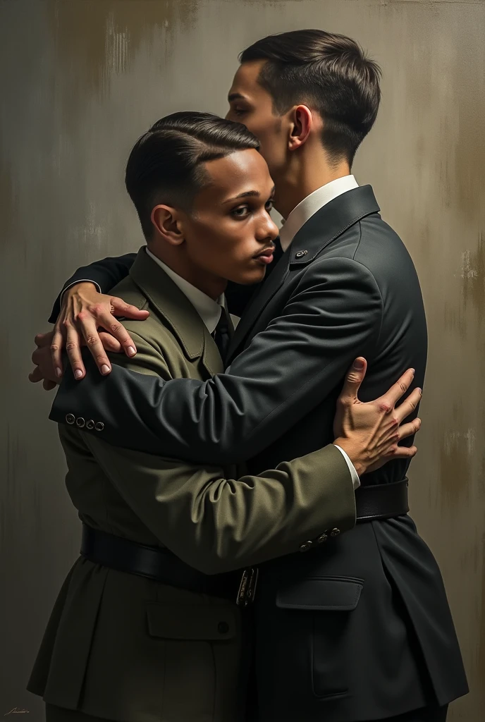 hitler kissing a black man