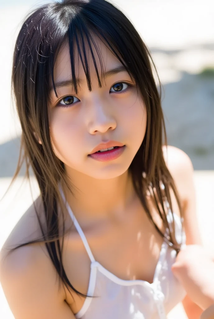 ((2 peopleの美女))、(((2 peopleの女の子))),((2 peopleでお互いに頬を寄せる)),((masterpiece)),((Highest quality)),((8K)),((Ultra high definition)),((high resolution)),((detailed)),((Perfect body)),((Perfect Face)),((2 peopleの美女))、((2 people))、(((Lesbian)))、((2 peopleでお互いの頬を寄せ合う))、21 years old、Standing side by side、Shiny Hair、Slanted Eyes、Glowing Skin、Very white skin、Glowing Skin、Jet Black Hair、Heavy makeup、Natural brown hair、((Twin tail hairstyle))、((腰に手を回して2 peopleでくっついている))、腰を曲げて2 peopleでこちらを覗き込む))、sunny、blue sky、smile、Smile with your mouth closed、Big eyes、Looking up、blue sky、Tropical seaside、A good friend、Mouth closed、(((Girls Together)))、((Same height))、((naked:1.6))