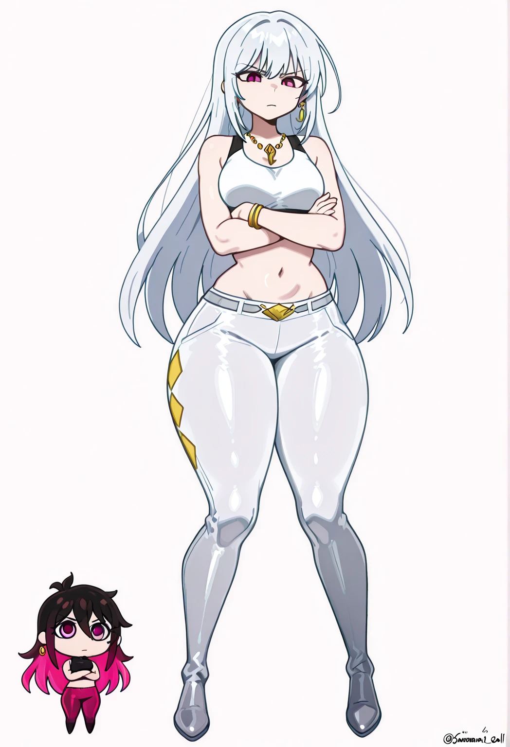 Naked character, sexy nude with big showing her ass