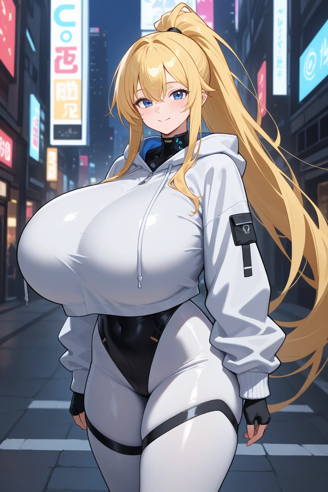 Chains，耳Nipple Ring，choker necklace，Forehead，middle parted hairstyle，femele，Train station，a beauty girl，Long light blonde hair，green pupills，Business suit，white business suit，in suit，White color blouse，shorter pants，wind coat，Cowboy hat，Flower arrangement on a hat，The streets of London，high-heels，obi strip，tiese，wind coat，ssmile，huge tit，(cleavage)，(huge tit)