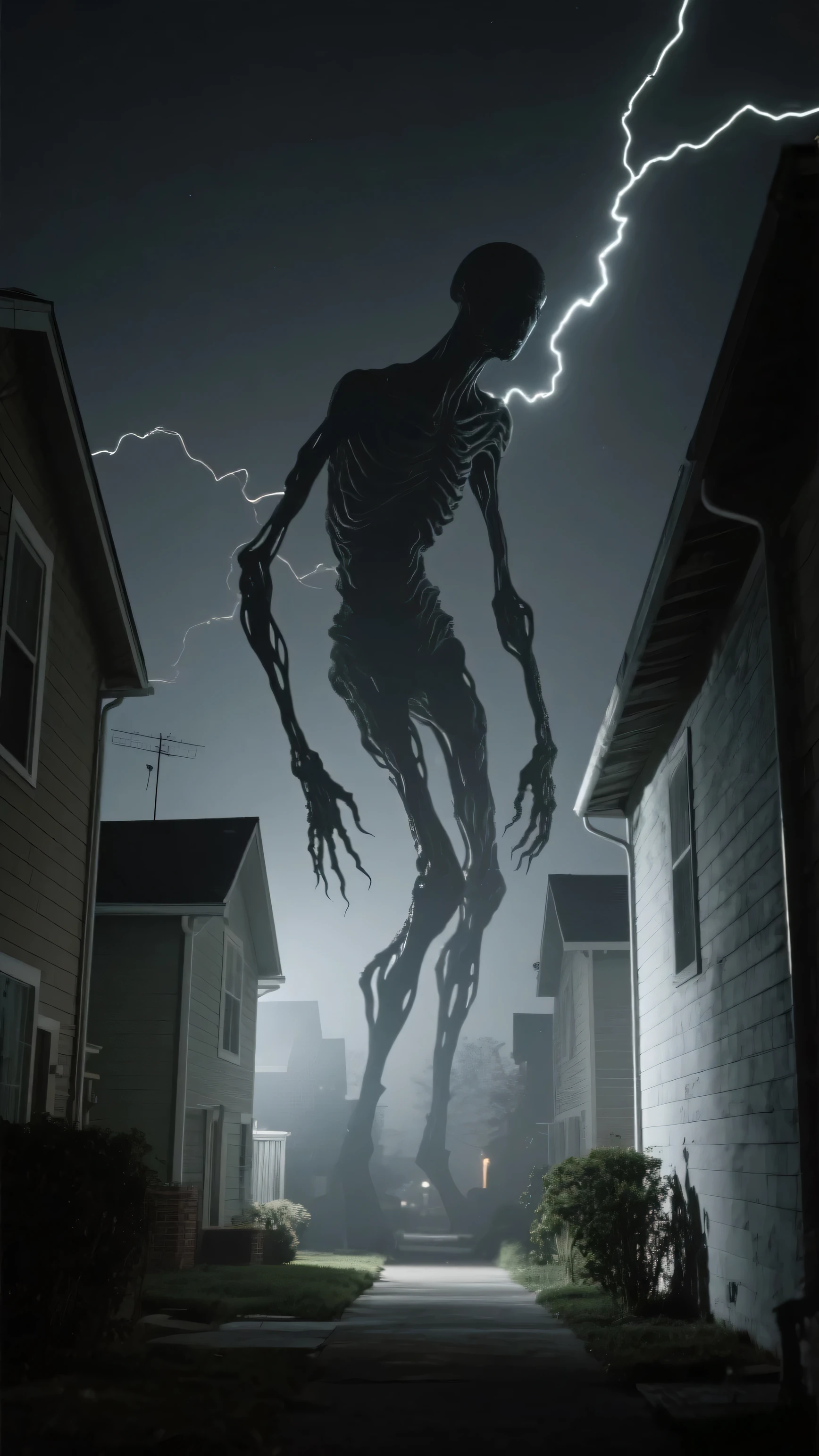 abandoned building  at night, creature crawling around <lora:fftage-000001:1>