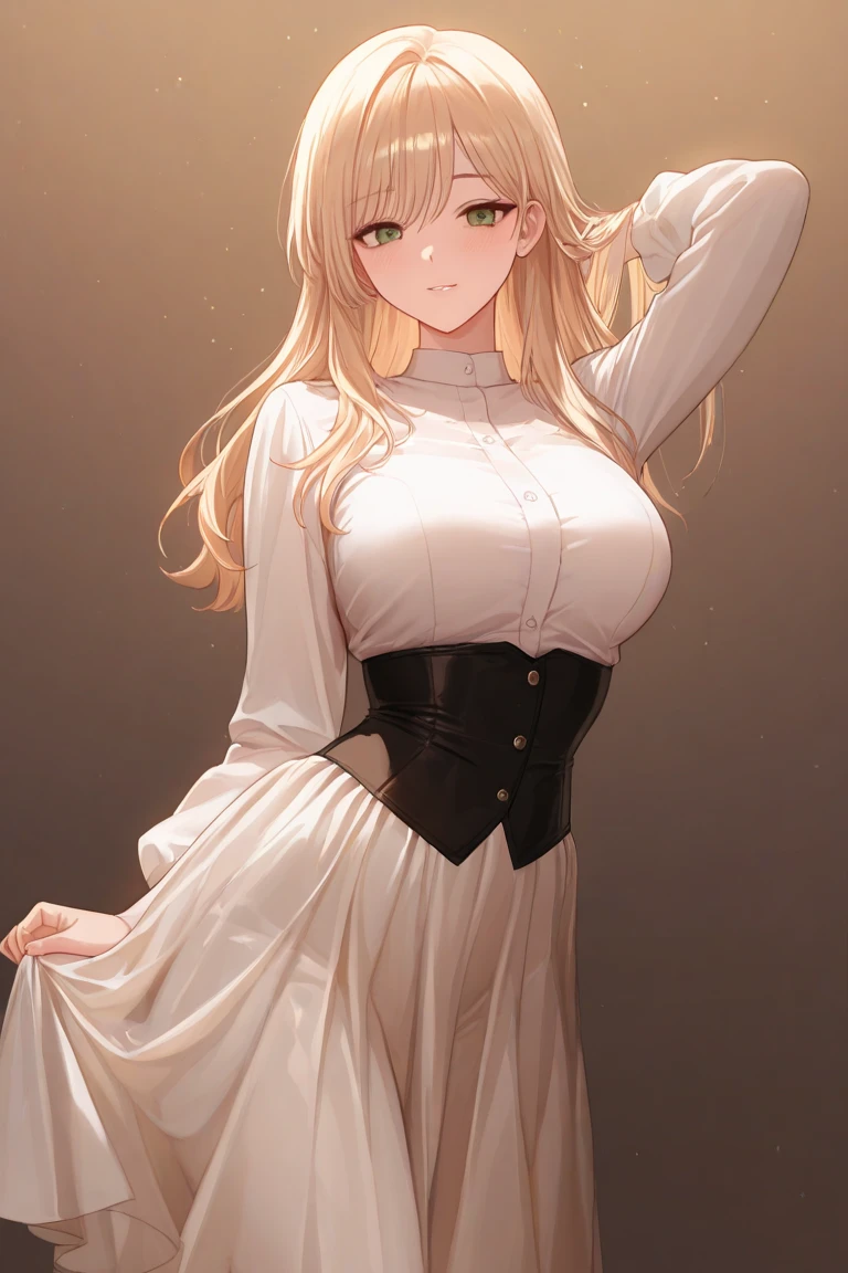 see through,Beautiful and fair、Radiant Skin, 3 Up, Gorgeous, bright, Refreshing and gentle expression, Perfect beautiful face、Beautiful shiny bangs, A very beautiful 17 year old girl, Eyeliner, Very perfect eyes,Very large breasts,Grooves reveal original skin,Muscular body,White lace tights