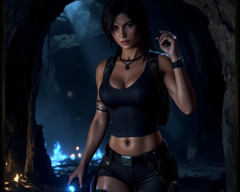 (((cemetery landscape))), A beautiful young adventurer stood in the distance., ((Wear Jill Valentine's outfit)), ((wear glasses))