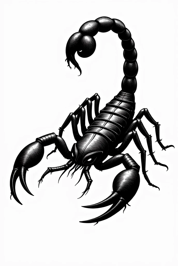 Make me a scorpion like a design tresshold and it is black and white real