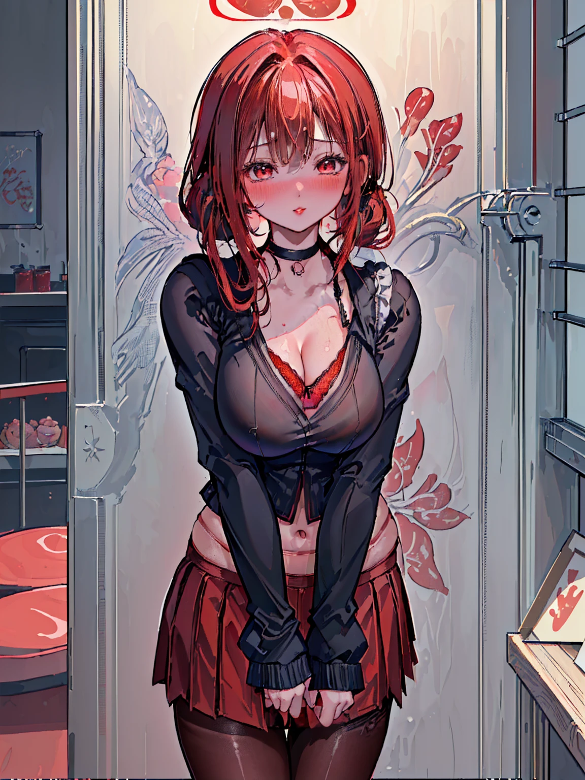 (masterpiece, best quality:1.3)
AssaBlackFlagBonny, 1girl, solo, long hair, breasts, large breasts, cleavage, jewelry, medium breasts, sitting, red hair, belt, necklace, lips, realistic
sultry look, seductive,