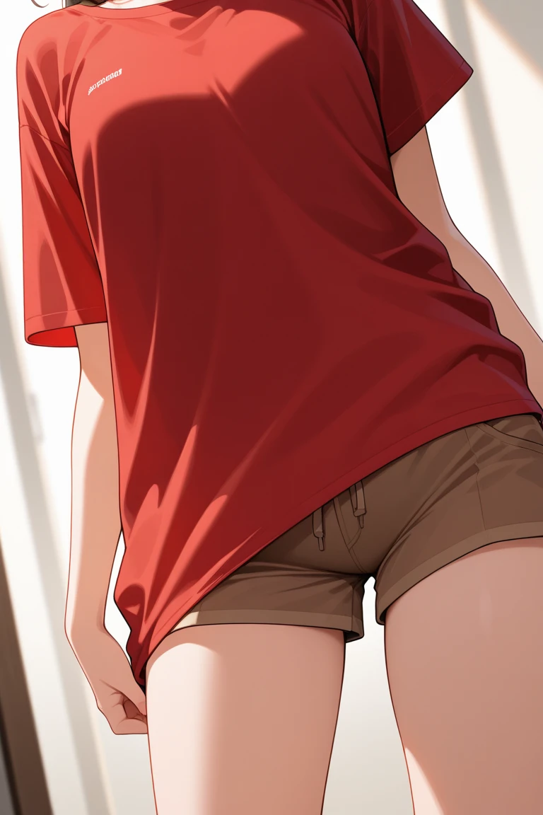 A slightly tall elementary school boy is standing with a smile on his face and his mouth open, wearing a white loincloth wrapped around his crotch.。