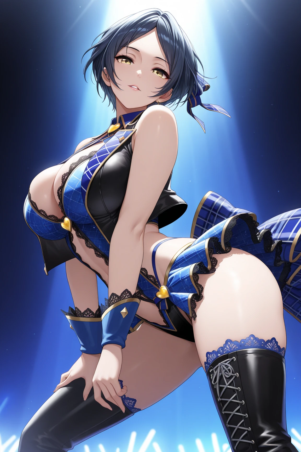 (NSFW:1.4), 8k, perfect anatomy, realistic lighting,masterpiece, best quality, looking at viewer, (from behind:1.1), cowboy shot, close up,seele(honkai star), smile, blush,1girl, solo, petals, cherry blossoms, pink, cherry fruit tree, Bright Landscape, Mountains in the distance, {{twisted torso pose}}, peek,