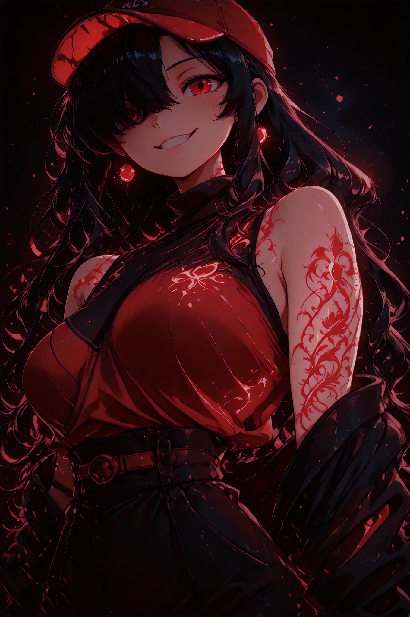 (high quality, 8k, 4K, High Detail, High Contrast, masterpiece:1.2, 最high quality, Best aesthetics), ((1 female)), Devil in the Lava, Red skin, Lava Body, Devil horns, Devil's Wings, Low-set wings, Encased in lava, Devil's Roar, Impressive fantasy artwork, Random Pause, Dutch Angle, Lava landscape, Ultra-fine illustration.