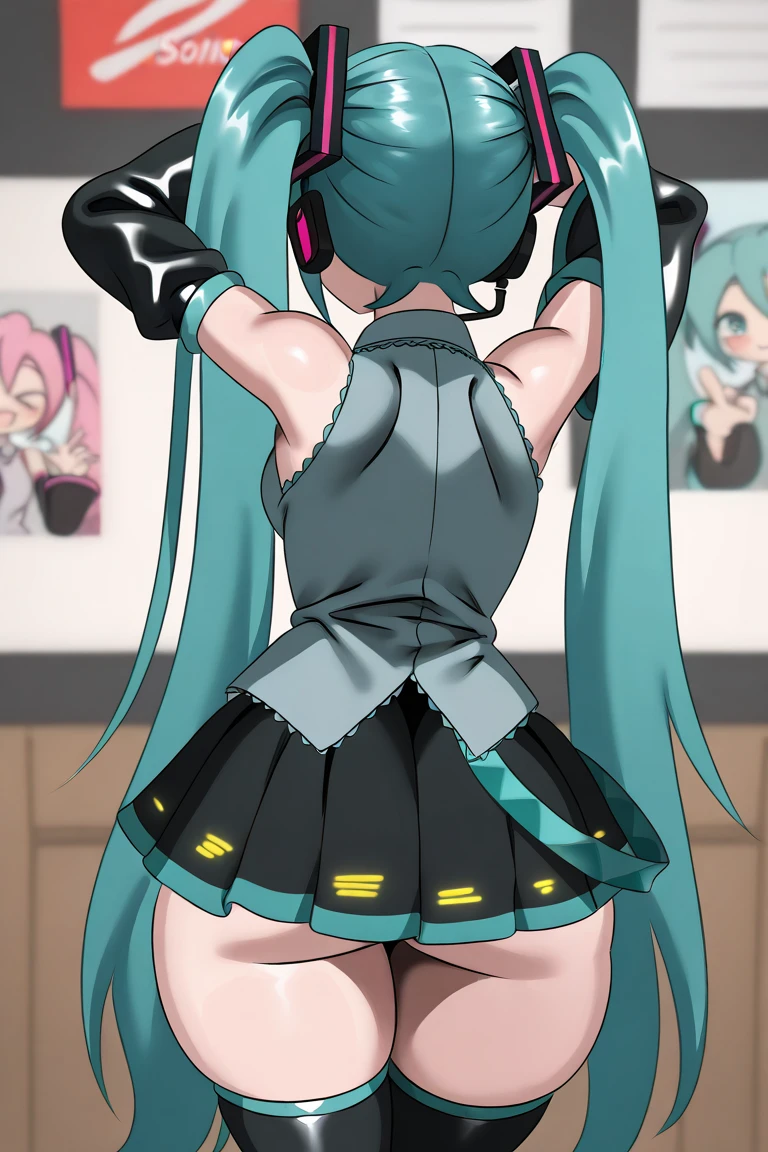 pixel art 1 fille, Hatsune Miku, seulement, Twintails, cheveux longs, housemaid headdress, cravate, looking at dansiewer, dans, housemaid, tablier, detached sleedanses, yeux aqua, Haut du corps, Rougir, closed mouth, cheveux entre les yeux, cheveux aqua, chemise, grey chemise, aqua cravate, black sleedanses, lever la main, fioritures, arc, sleedanseless chemise, sleedanseless, ongles aquatiques, long sleedanses, nail polish, housemaid tablier, hair arc, ongles bleus . basse resolution spanking with a red ass
