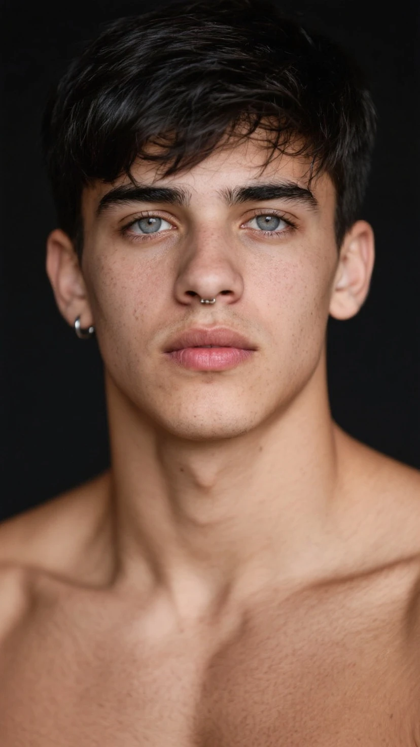 Attractive handsome boy with thick eyebrows curly hair haircut fading the sides 17 years old thick eyebrows
