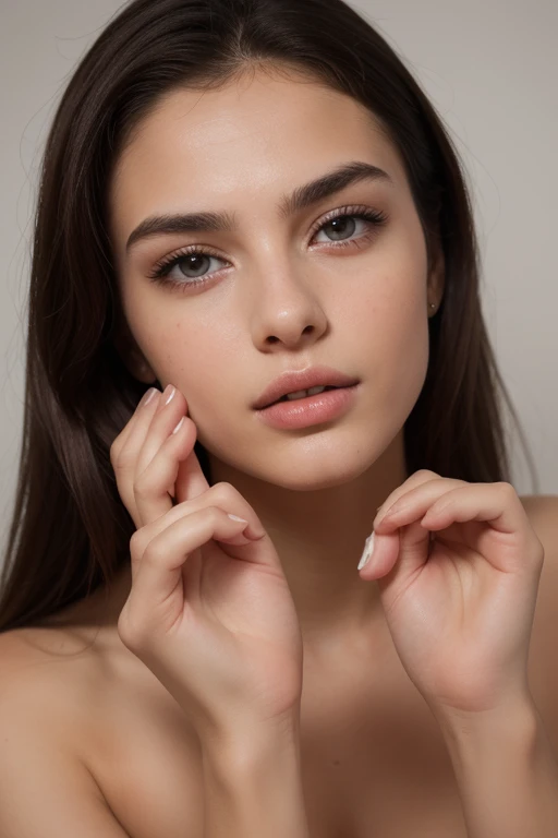 Studio sombre, two-tone lighting,, arurinh,, photo brute, (highly detailed skin:1.2), 8k uh, DSLR, soft lighting, high quality, grain de film, Fujifilm XT3, , , , (32K, best quality, head of&#39;artwork:1.2), (realistic, photo-realistic:1.37), ultra-detailed, 1 fille, couches alpha, bare, Beautiful detailed eyes, floating hair NovaFrogStyle, visage mignon, , , bokeh,  (Detailed face:1.2), (kawaii), ulzzang-6500-v1.1:0.1