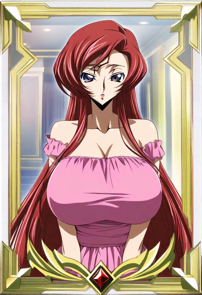 fairy tail, anime art style, 1girl, solo, smile, very long hair_hair, gloves, closed_eyes, orange_hair