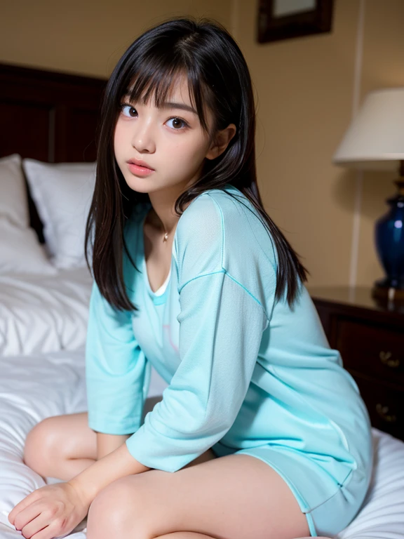 (Raw photo:1.2), (Photottorial,:1.4), a beautiful detailed girl, extremely detailed eye and face, beatiful detailed eyes, Ridiculous, unbelievable Ridiculous, huge filesize, ultra-detailliert, hight resolution, ighly detailed, best qualtiy, masuter piece, , Kemomimi, ((Japan Girls' High )), illustratio, ighly detailed, UHQ, unification, 8k wallpaper, magnifica, finely detail, masuter piece,, best qualtiy, Highly detailed UHQ uniform 8k wallpaper, Light on the face、电影灯光、16yo girl、((dynamicposes)))、(camel's toe)、(half)、(panthyhose、、、、)、(Sit on your legs with your knees bent))、shorth hair、shorth hair、long neck、Put your ears out、bangss、big eye、Lashes、cute little、a very cute