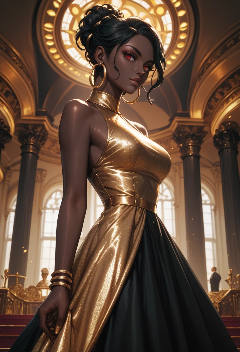 ange, femme, africaine, sexy, dressed in brown, Attractive, force, puissance, luz, divin, sword, soft light on the face