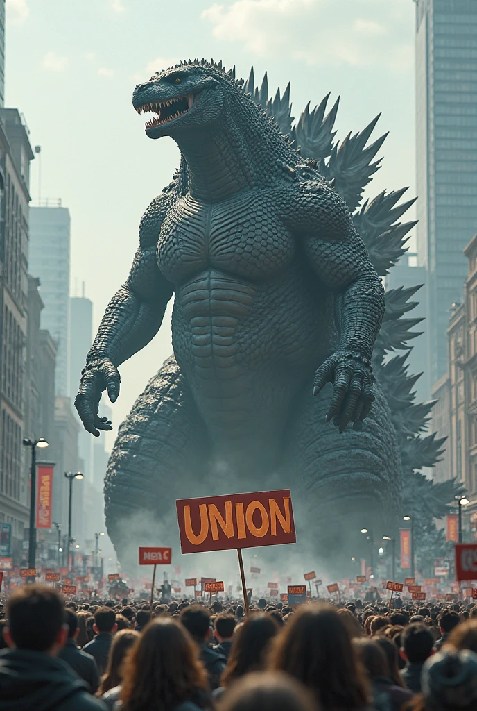 draw kazakhstan if he was a scary monster. super realistic style. cinematic style. Astana street background. flag of kazakhstan