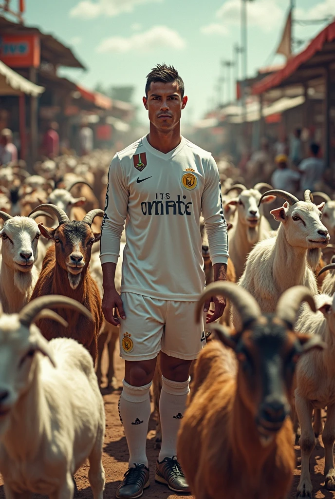 cristiano ronaldo fused with a goat