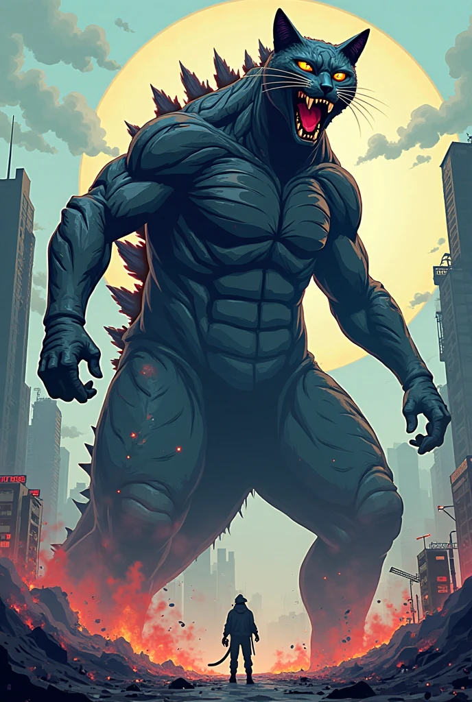((solo) full height):1, godzillaxp, adult, mature, handsome, (godzilla proportions):0.5, (correct anatomy):1, vascular veins, dragon tail, topless, ultradetailed, (by wfa), (by Traver009, by grimfaust), natural lighting (city background), (sweat:1.4, wet:1.6), (lots of sweat flowing down) exhausted, dragon head ((open:1 eyes, detailed):1.2), open mouth (steaming breath:1.2, drooling, dripping saliva, thick drool) tongue sticking out, (serious:1.4) expression), in pain