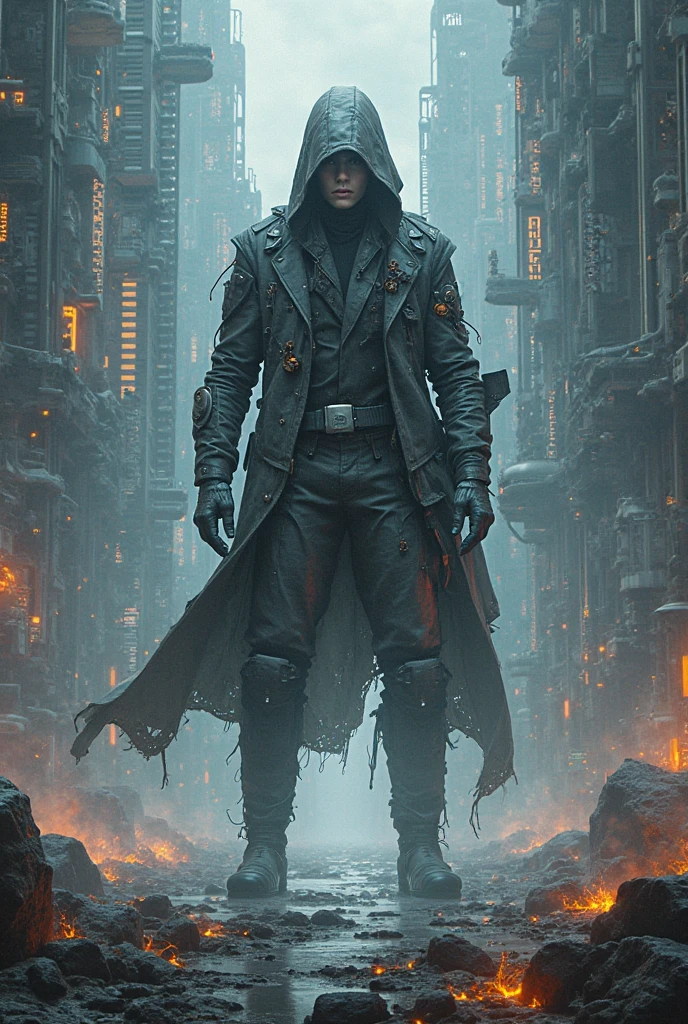 a postapocalyptic cyberpunk batman, dystopian borderlands landscape, steampunk outfit, detailed face and body, dramatic lighting, cinematic composition, muted color palette, gritty textures, volumetric fog, shiny metal mechanical parts, worn leather and fabric, dramatic pose, high contrast, moody atmosphere, cinematic depth of field, volumetric god rays, hyper detailed, photorealistic, 8K, masterpiece