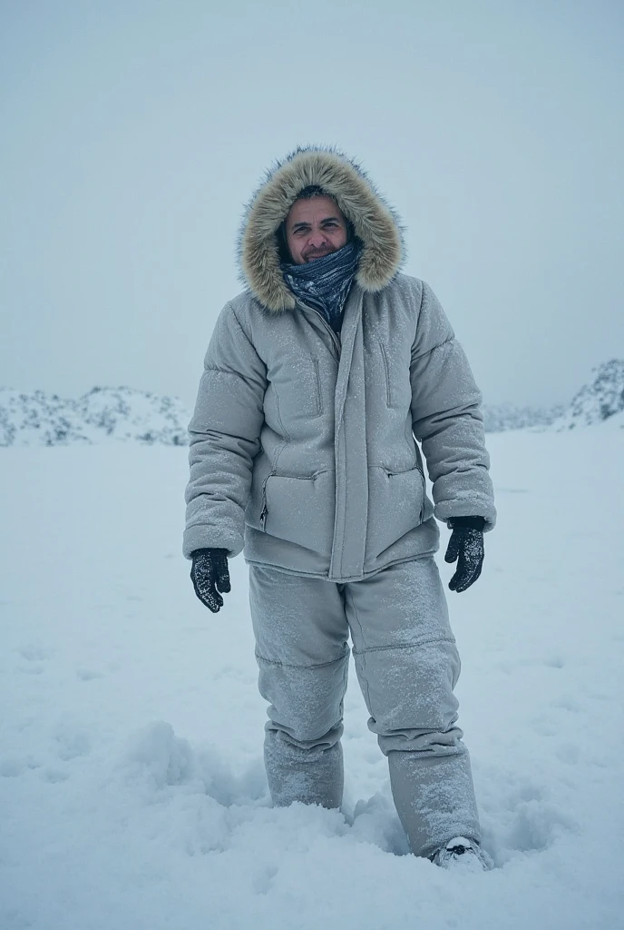 1 stocky shirtless Russian gay is standing with his legs and thighs opened and spread in the snow with wide landscape of snowfield , 1 man only, no other people, iceblocks and icelake and snow scene, he is wearing white fur gloves, fur woolen hat to cover snow , moustache, facial hair, white transparent thong bikini highlighting big bulge and big butts, Wear knee-length fur shoes.,masculine and stocky, shirtless, handsome face with detailed facial features, shirtless and wearing nothing, correct accurate male anatomy,skinny boy body, muscle body,sport body, big muscle, Handsome face, wet oiled waxy shiny greasy muscles and skin, flawless white skin, masterpiece, professional DSLR shoot and retouching, illustration art, shadow, highlight, sharpness, depth of field, dessert and Russian snow field environment, sexy, hot gay erotic illustration art, sexy and hot,Close-up photo,(Best quality, 8k, Masterpiece).,Smiling face, good mood.highest detail, superior quality, natural lighting, beautiful, sexy, correct anatomy, good composition,realistic shapes, realistic skin tones,Natural eyes,realistic eyes,looking up at viewer,vpl,realistic muscles,Realistic wrinkles on the skin,Realistic arms and legs,Realistic face,realistic hair,Make a sexy and seductive face, man focus,amazing composition, front view, HDR, volumetric lighting, ultra quality, elegant,Post a erotic photoshoot,Realistic pose,detailed hair,full body,Fujifilm XT3 photorealistic art by midjourney