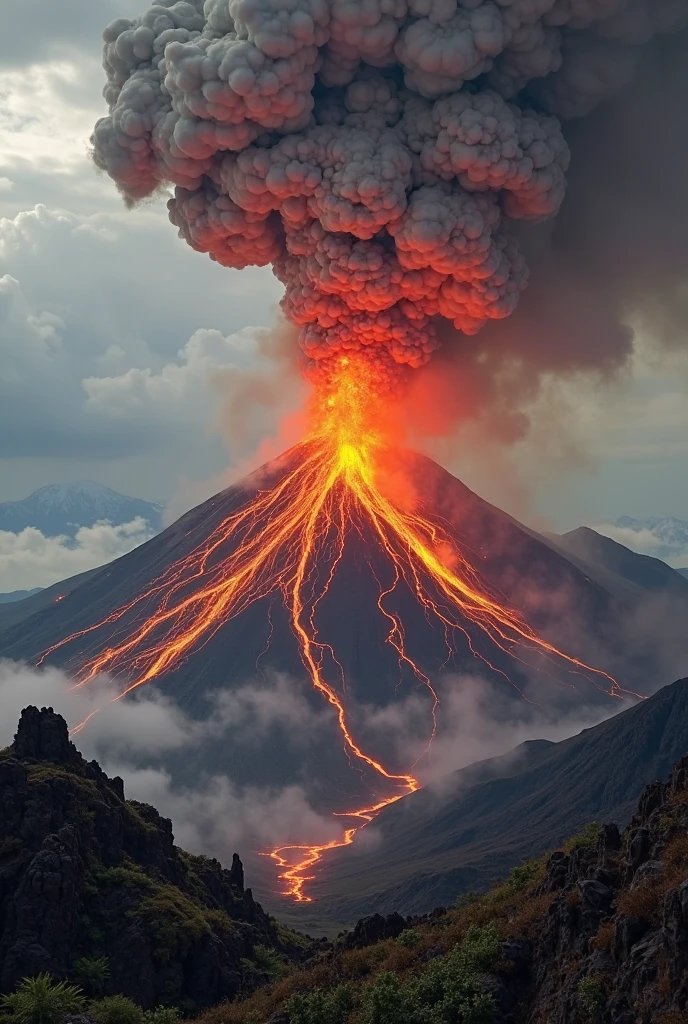 Volcano erupting, ítalia, paisagem --auto