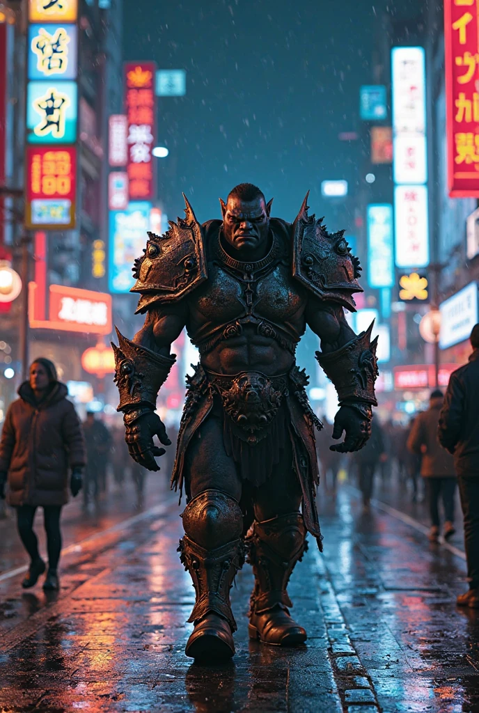 Orc in street ciberpunk