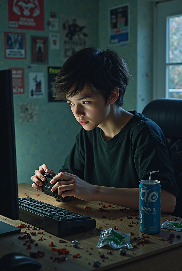 Make a boy addicted to video games and crying