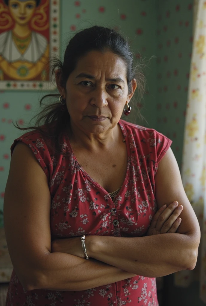 Indian grandmother watching her grandchild girl angry