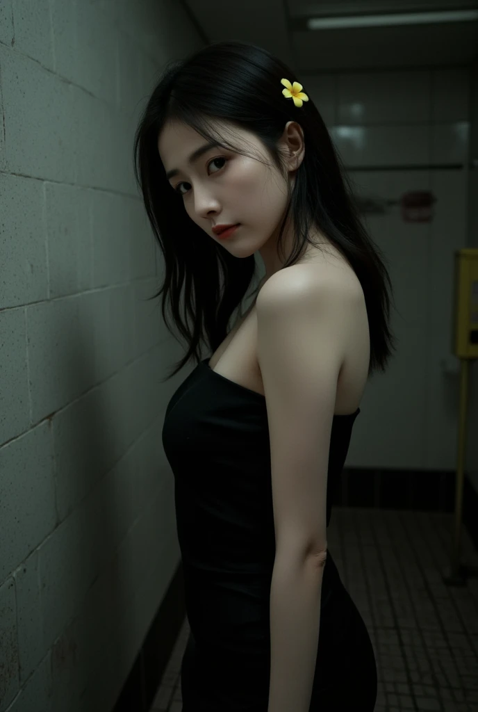 top-quality、masterpiece、超A high resolution、(Photorealsitic:1.4)、Raw photo、女の子1人、Black hair、glowy skin、1 Mechanical Girl、((super realistic details))、portlate、Global Illumination、Shadow、octan render、8K、ultrasharp、Mechanical Girl、huge tit、Raw skin is exposed in cleavage、Details of complex ornaments、Gundam details、highly intricate detail、Realistic light、CGSoation Trends、a purple eye、radiant eyes、Facing the camera、neon details、Mechanical limbs、blood vessels connected to tubes、Mechanical vertebrae attached to the back、mechanical cervical attaching to neck、sitting on、Wires and cables connecting to the head、Small LED lamp、Fluorescent glowing tubes、