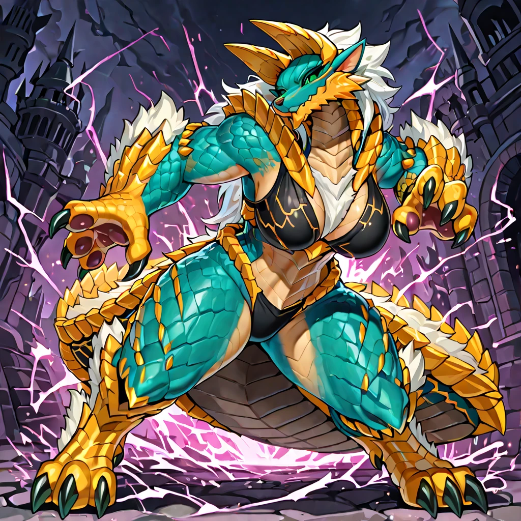 Green Background,high resolution,4K,masterpiece,high quality,20 years old,((Snake,((whole body:1.4,Strike a pose:1.5,Royal sister:1.3,Indifferent face:1.4)),Snake Woman Furry,(Royal sister身材:1.5,Large Breasts:1.2,Cobra Woman),((Moderate:1.2)),((Strong body:1.5,Long legs:1.3,Thick long tail)),((White one-shoulder dress:1.1,Show your thighs:1.2)),(((Head:1.4,neck:1.3,Golden Eyes:1.3,Chest:1.3,abdomen:1.3,Purple back of hand:1.3,Purple and white legs,Purple and white snaketail:1.3))),Delicate eyes:1.6,Fine details,Detailed body,(Detailed hand details:1.4)