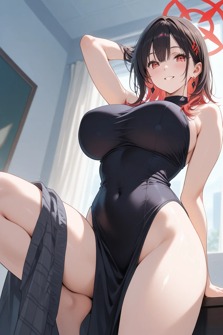 Sexy thick woman, black hair in a bun, plump face, seductive eyes, medium nose, perfect pink lips seductively parted, fairest skin, black long dress, stripping, exposing bare shoulders