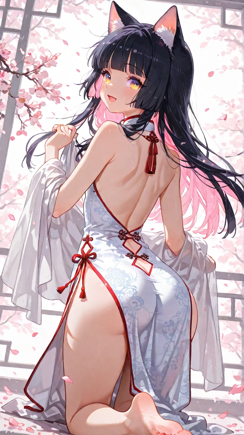 Female buttocks facing the screen、Backward perspective、A dark-haired、((pink seduction background))、A sexy、Busty body、Big round buttocks、thin-waist、a closeup、Luxury underwear、Erotic Lingerie、top-quality、Red face、Wriggle your hips、Stick your butt out、master piece,hyper quality, Hyper Detailed,Perfect drawing,3D,8K,Illustration、Hi-Res、1 persons、japanaese girl、A dark-haired、poneyTail、Red ribbons、Cute even though her eyes are tight、Kimono、Japan clothes、Pose with buttocks sticking out、(Wearing a Japan loincloth 1.5)、(In a wrapped bouquet)、Back view、Detailed drawing、Best Quality, Capture super cute moments, depth of fields, ultra-detailliert, High resolution, C4D, Octadale, 3D Modeling, 8K,Delicate and detailed depiction、Shooting from the back diagonally below、8K、moonlights、superclear、Full of charm、masterpiece、high detailing、beatiful backgrounds、Detailed drawing、Functional、emotional
