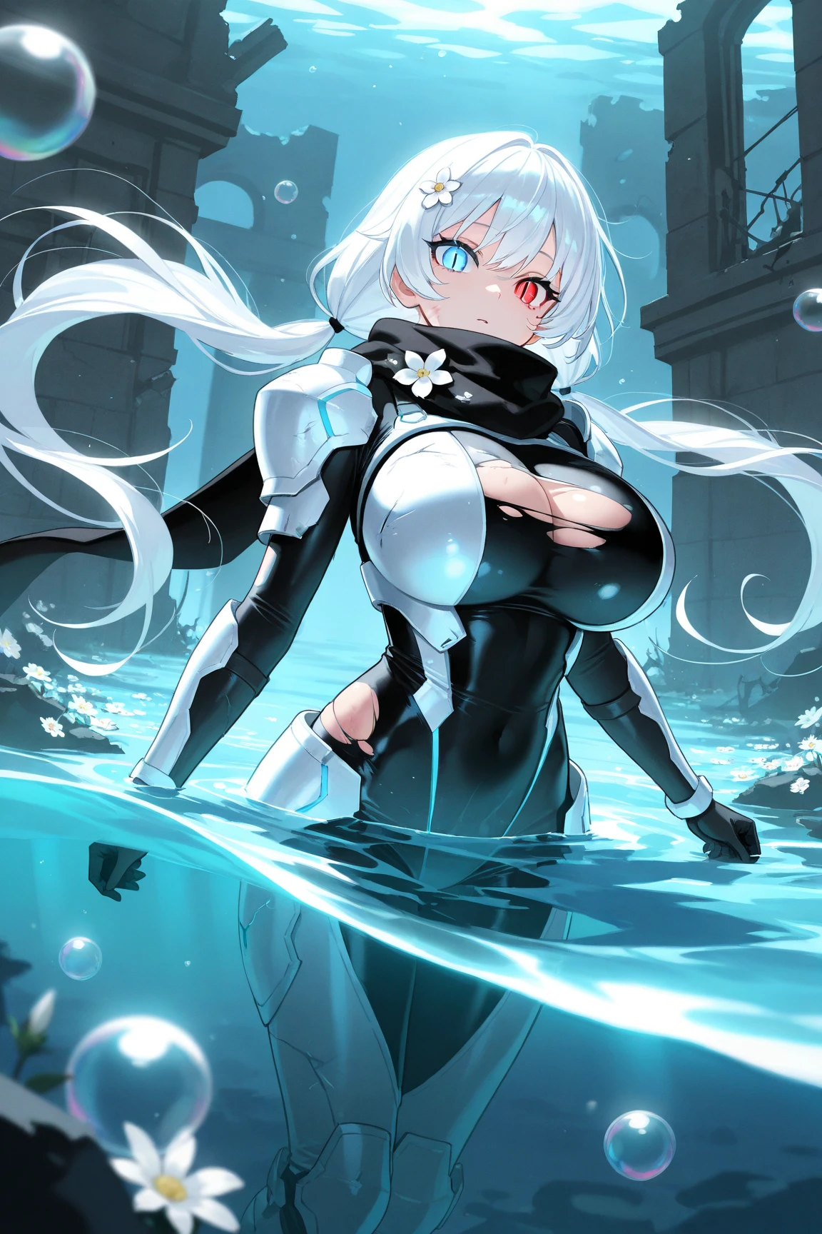 Dragon girl , sea background, (girl a dark knight, white hair, lightning blue element.) blue sea dragon, epic efect visual, ultra HD, Quality Colour so perfect, milf , solo , large breasts , wide hips, sexy , (dragon tail), (dragon wing) ,