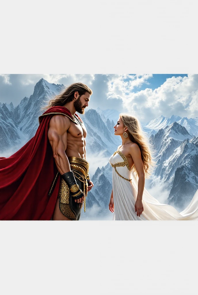 A male Bible character and a female Bible character representing Adam and Eve created in the image of God, detalhes realista, maximum detail.