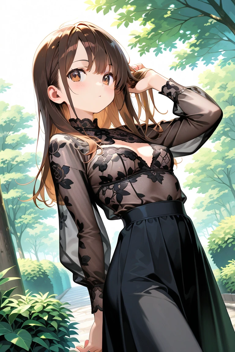 (8k, RAW photo, best quality, masterpiece, highres, absurdres, ultra detailed:1.3), (Photography, realistic, photo-realistic:1.4), (beautiful natural lighting, beautiful deatailed shadow, beautiful detailed glow :1.4),  atmospheric,

BREAK 1 beautiful girl,(Cute:1.5),(Chibi:0.5),(kawaii:2),(Loli:1.1), (17 years old girl), Very detailed, colourfull, highest details, BREAK, (Huge breasts: 1. 2), Clear skin, Beautiful skin, Shy skin,(Brown hair:1.75), (fluffy Big cat ears, Ponytail, medium-Long hair: 1. 2), (Light blue eyes, long eyelashes, Double eyelids: 1. 2),Solo,gleaming skin, Clear skin, Beautiful skin,(best quality face),(Top quality glowing eyes),(shy,red-faced:1.45),


BREAK //Character
1girl,
BREAK
//Fashions 
Sexy Pumpkin Spice Ensemble,
Top, A form-fitting, off-the-shoulder crop top in a deep, burnt orange color, The top features long sleeves with ruffled cuffs and a sweetheart neckline that accentuates the collarbone,
Bottom, High-waisted, black faux leather mini skirt with a lace-up front detail, adding a touch of edginess to the outfit,
Details, The top has a subtle pumpkin spice scent embedded in the fabric for an extra sensory experience, The skirt has a slight sheen, enhancing its seductive appeal,
BREAK
Accessories, A black choker necklace with a small pumpkin charm, gold hoop earrings, and a matching black clutch,
Footwear, Over-the-knee black suede boots with a stiletto heel,
Hair and Makeup, Hair styled in sleek, Makeup is bold, with dramatic winged eyeliner, smoky eyeshadow in earthy tones, and a matte, deep orange lipstick, BREAK,(((fireflies, night, green fireflies, stream, road:1.55 )))

BREAK wakame,wakame,wakame,(cowboy shot, from front:1.4),  BREAK manga illustration,manga style, 