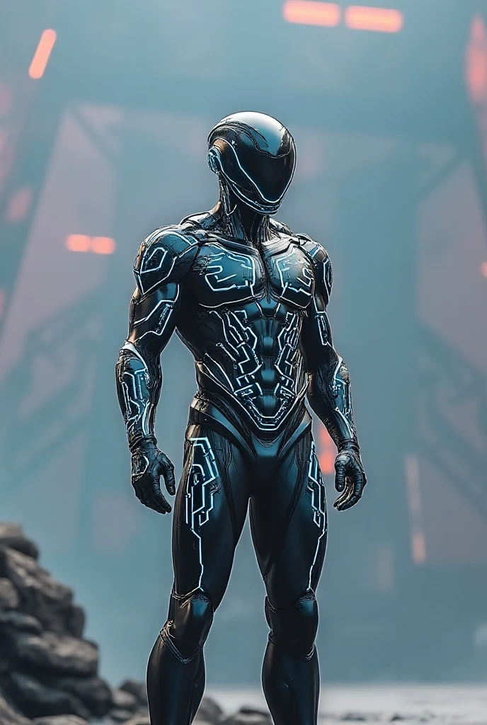 (full body shot), (realistic style), (furry), (humanoid), male nuclear dragon, obsidian dragon body, blue nuclear core in the chest, glowing nuclear blue markings, glowing blue eyes, abandoned reactor site background
