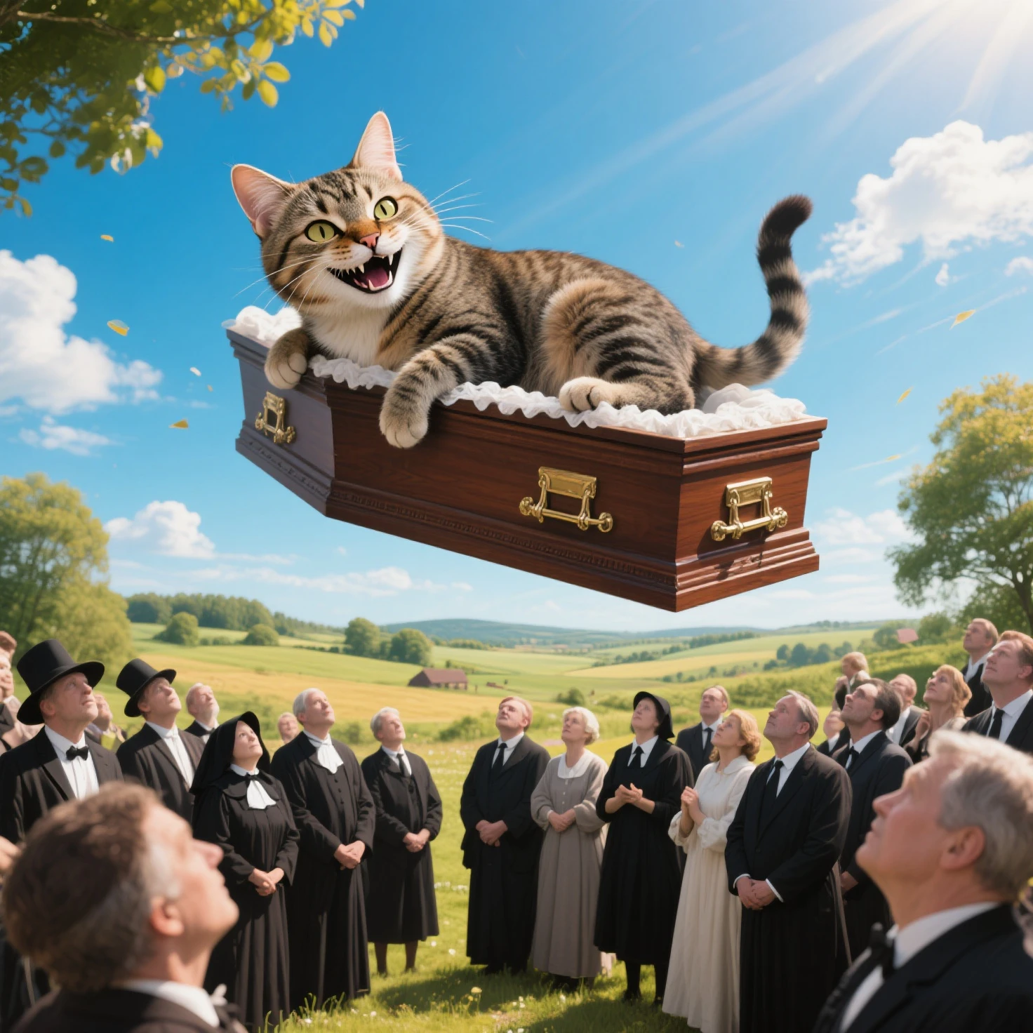 cinematic photo cat as cfb,in foreground blurry, church background, man, woman wedding, <lora:CatPhotoBomb-000010:0.7>, (dutch angle), parody, meme . 35mm photograph, film, bokeh, professional, 4k, highly detailed