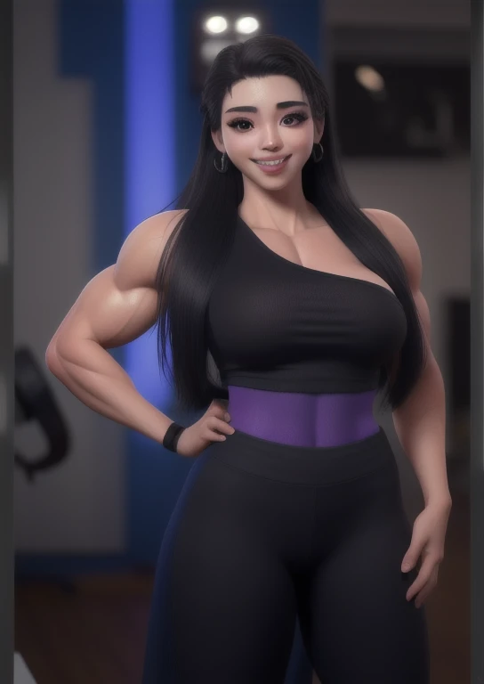 (muscular:2.1), (thick thighs:2),
tifa lockhart, (big smile:1.6), (long black hair, red eyes:1.2),
(eyeshadow, red lips, earrings),
(small breasts:1.5), hard nipples,
(choker, purple sundress:1.7),
looking at viewer, (three quarter view:1.3), cropped knees, (sexy pose:1.3),
(in a fancy party:1.3), rim lighting, two tone lighting, dim lighting, bokeh, detailed skin, detailed eyes