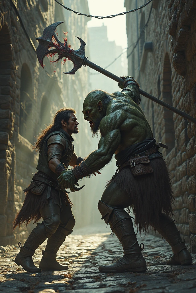 Orc raid on village battle war