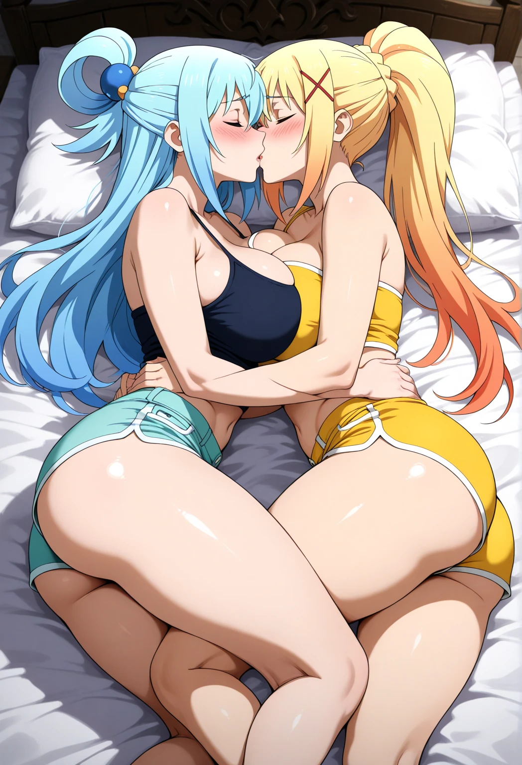 score_9, score_8_up, score_7_up, score_6_up, score_5_up, score_4_up, just describe what you want, tag1, tag2,NSFW,nude,2 girls,huge breasts,sex between girls,(A Futanari girl and a normal girl:1.1),DOGGY STYLE sex,Wu Zetian and himiko