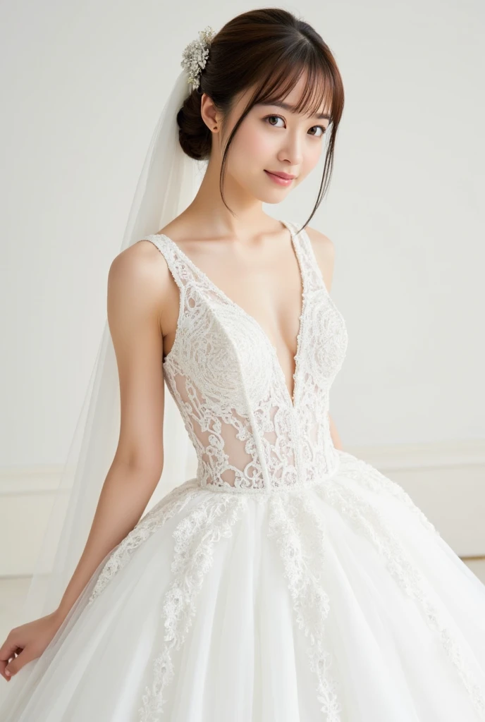 Beautiful girl in wedding dress