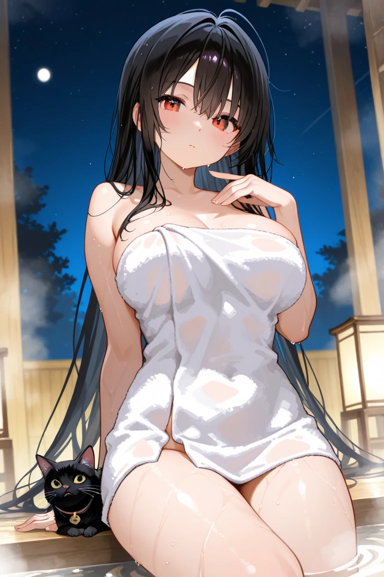 (SLE, mksks style, detailed background:1.1), (alone:1.3), mature, female, ((black skin)), fancy 드레스, long hair, black hair, beautiful hair, eye 위의 머리카락, yellow_eye, voluptuous body, happy, ((exposing voluptuous breasts)),((My clothes are all wet.)), head tilt,whole body, volumetric lighting, (outdoor:1.3), house yard , fancy, sweat, Warmth