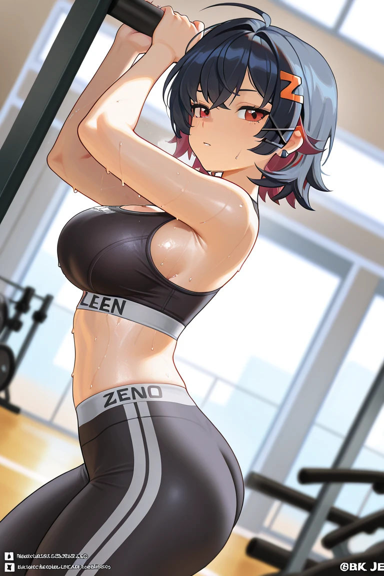 Beautiful girl idol mixed martial artist competing in the ring。Sweat。muscle。six pack。naked。G cup bust。