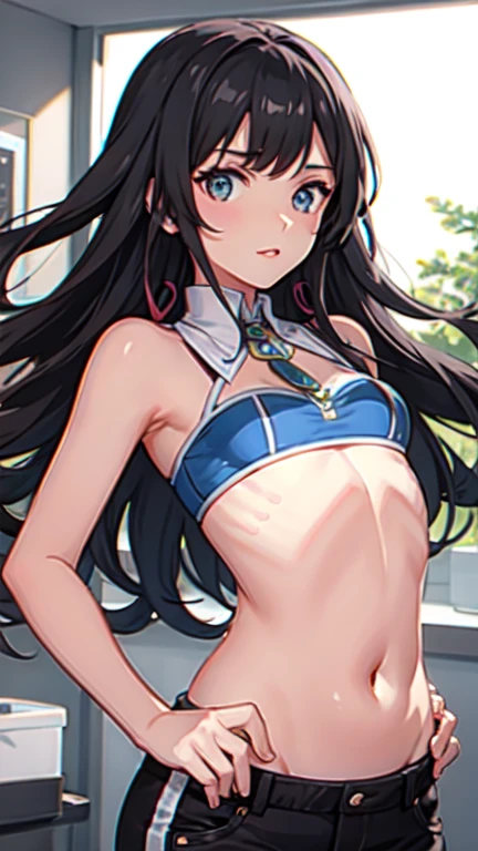 best quality, amazing quality, very aesthetic, absurdres, (1girl, aris, blue archive, solo, blue eyes), (realistic face:0.9),(string bikini:1.8), ( blush, thigh:1.3), (cowboy shot), (glowing eyes), (half closed eyes:0.9), (ass), (official art:1.3), (pool), expressive eyes, perfect face, extremely detailed eyes, perfect anatomy, smooth skin, (black background:1.5), clear eyes, beautiful face, small breasts, (anime style:1.7), (Warm Light:1.5), (highres:2), (Chiaroscuro),