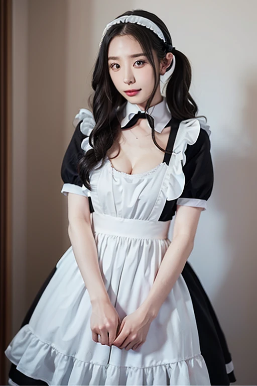 最high quality、high quality、best image quality、8K、最High resolution、High resolution、最high quality、masterpiece、Raw photo、whole body写真、Realistic human body in every detail、Realistic skin in every detail、Realistic face in every detail、Realistic eyes down to the details、Realistic lips in every detail、Realistic teeth in every detail、Realistic ears down to the last detail、Realistic hair down to the last detail、Realistic arms down to the last detail、Realistic reproduction of every detail、Realistic fingers in every detail、(fine hands、thumb1reference4)、Realistic feet in every detail、Realistic feet in every detail、Realistic breasts down to the last detail、((beautiful japanese girl))、(japanese model), (japanese woman)、((18 year old beautiful girl))、(black hair)、(random hairstyle)、((whole body))、((beautiful upturned chest))、(slim and perfect body)、(whole body光沢肌、Fair skin)、Detailed and realistic human body、detailed realistic skin、detailed realistic face、detailed realistic arms、detailed realistic fingers、Detailed realistic feet、detailed realistic breasts、Classical atmosphere、U.K.、((Buckingham Palace(Inside the palace))、((U.K.のメイド服、French Maid Clothing、gothic maid outfit、german maid outfit、backless maid uniform、edwardian maid uniform、Garcon Look Maid Clothes Mini Skirt Maid Clothes、Victorian maid clothes、classic maid outfit、steampunk maid outfit))、random close-up